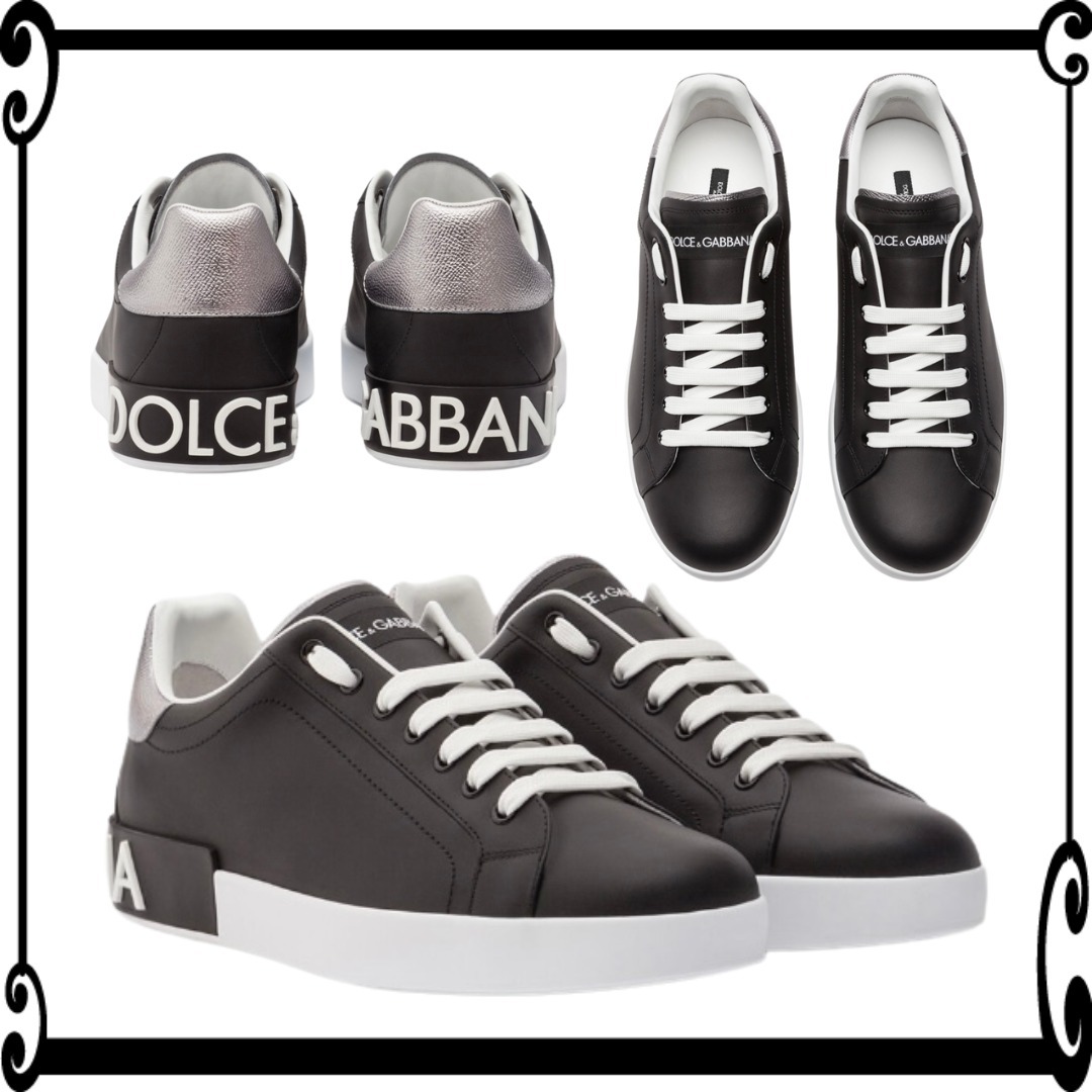Dolce & Gabbana ポルトフィーノ スニーカー 黒 レザーPortofino 14149707_18940509_600.jpg