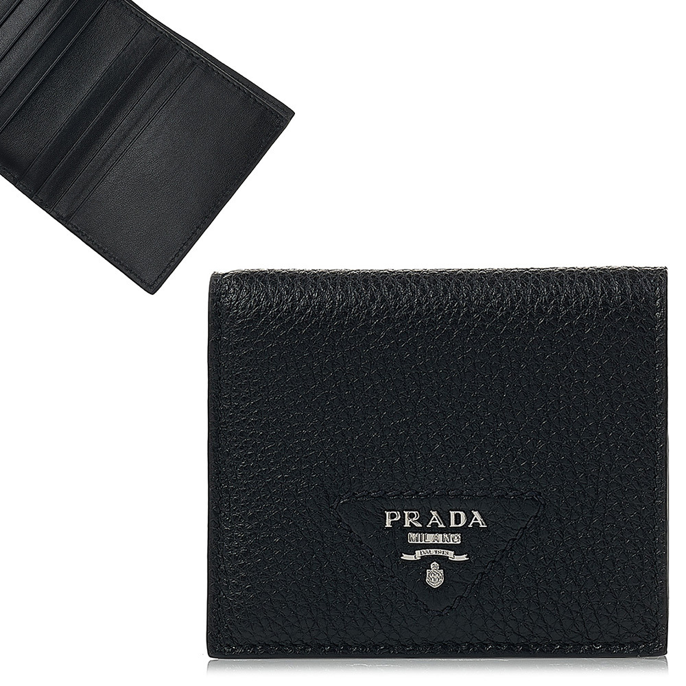 関税負担なし☆PRADA プラダ トライアングル 二つ折り財布