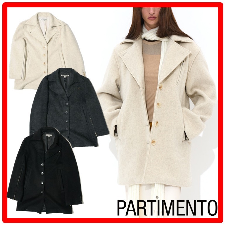 ☆人気☆【PARTIMENTO】☆WOOL-BLEANDED CUT OFF HALF COA.T☆