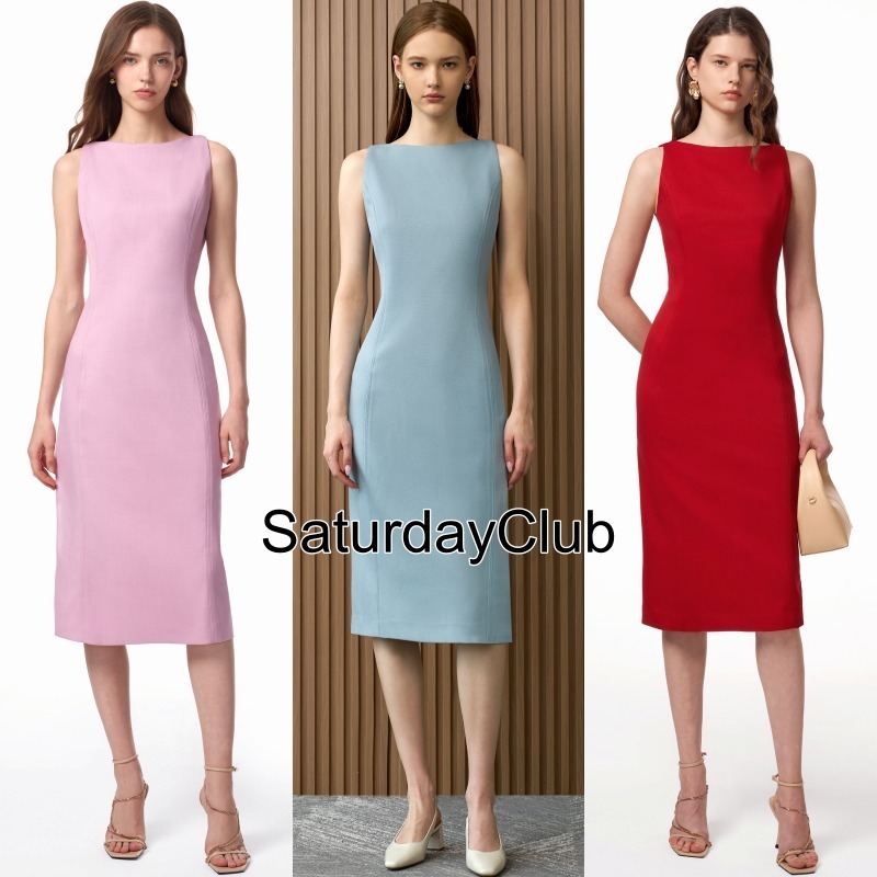 ☆SaturdayClub☆ ボートネック バックスリット ワンピース