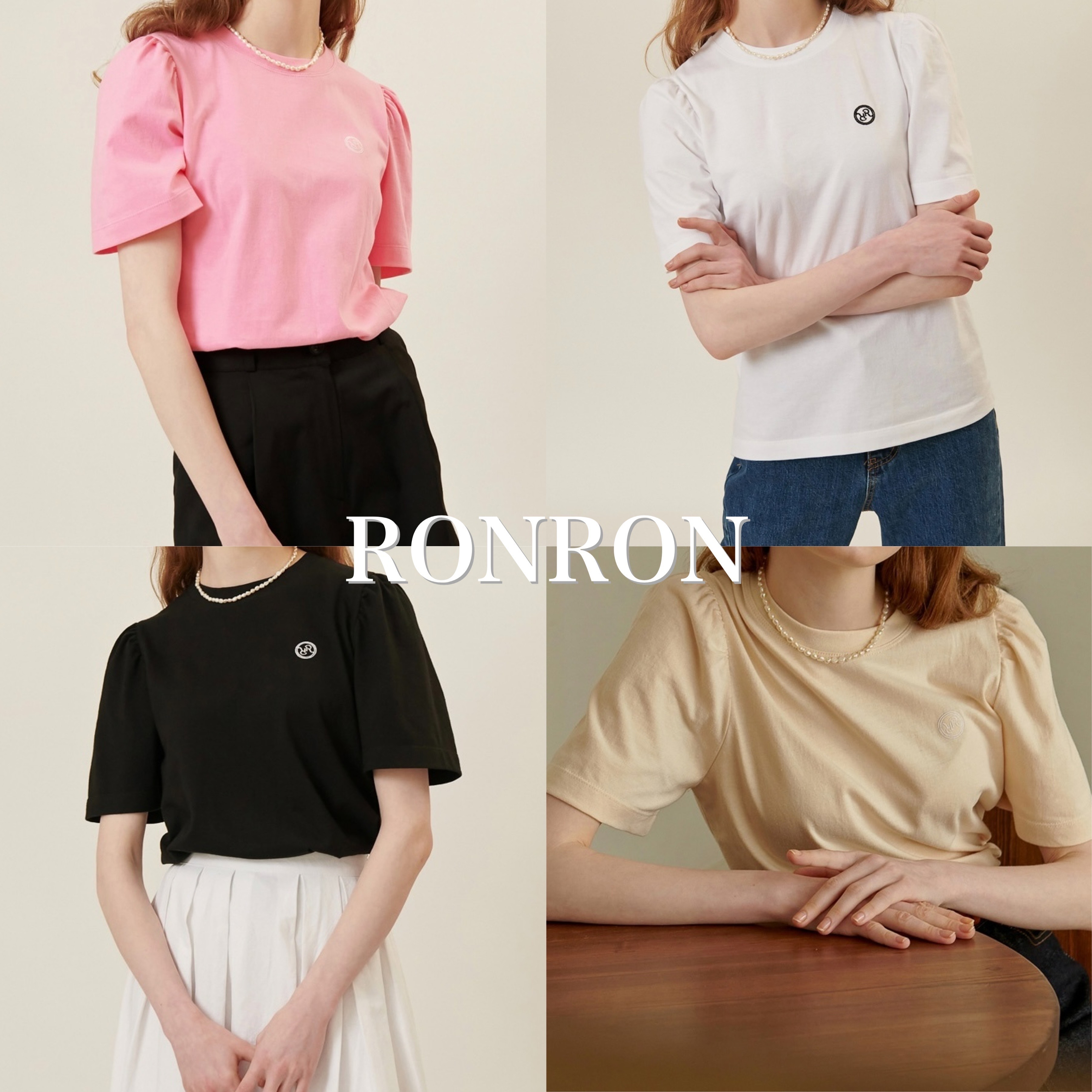 【RONRON】PUFF SLEEVE HALF T SHIRT