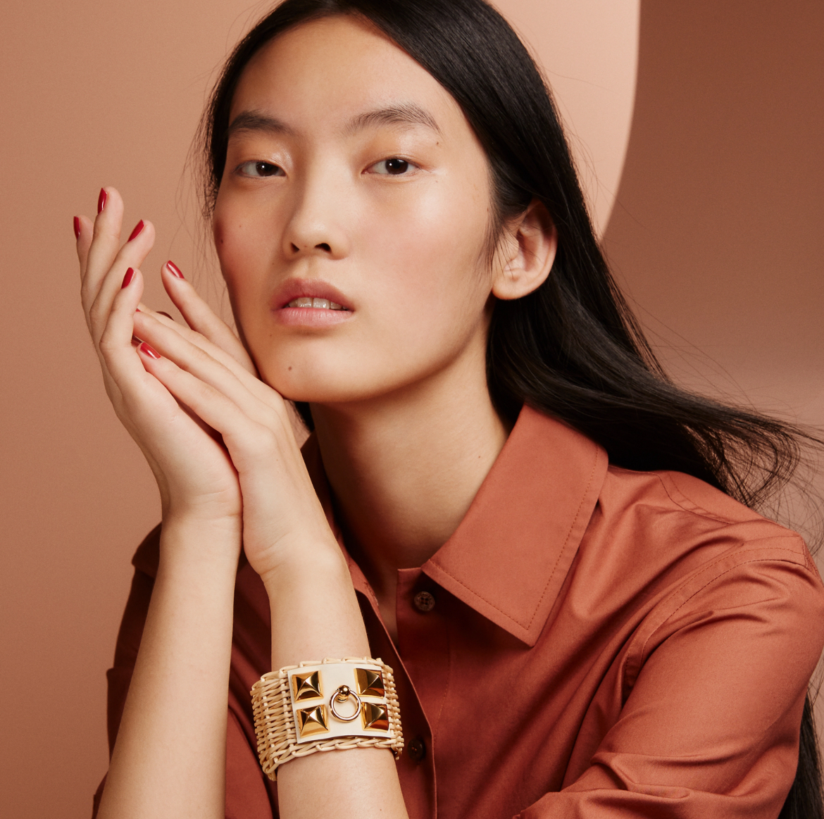 HERMES エルメス ブレスレット メドール・ピクニック ピンク レザーブレスレット 《メドール・ピクニック》 | Hermès