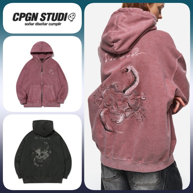 ◆CPGN STUDIO SCULL WEB ピグメントフードZIP UP/2色/送料込◆