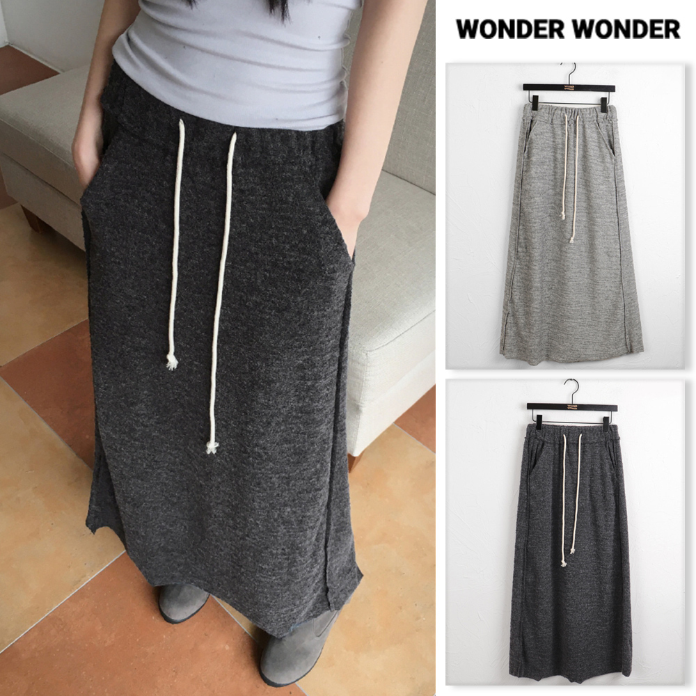 【WONDER WONDER】Nelb cut bokashi banding long skirt