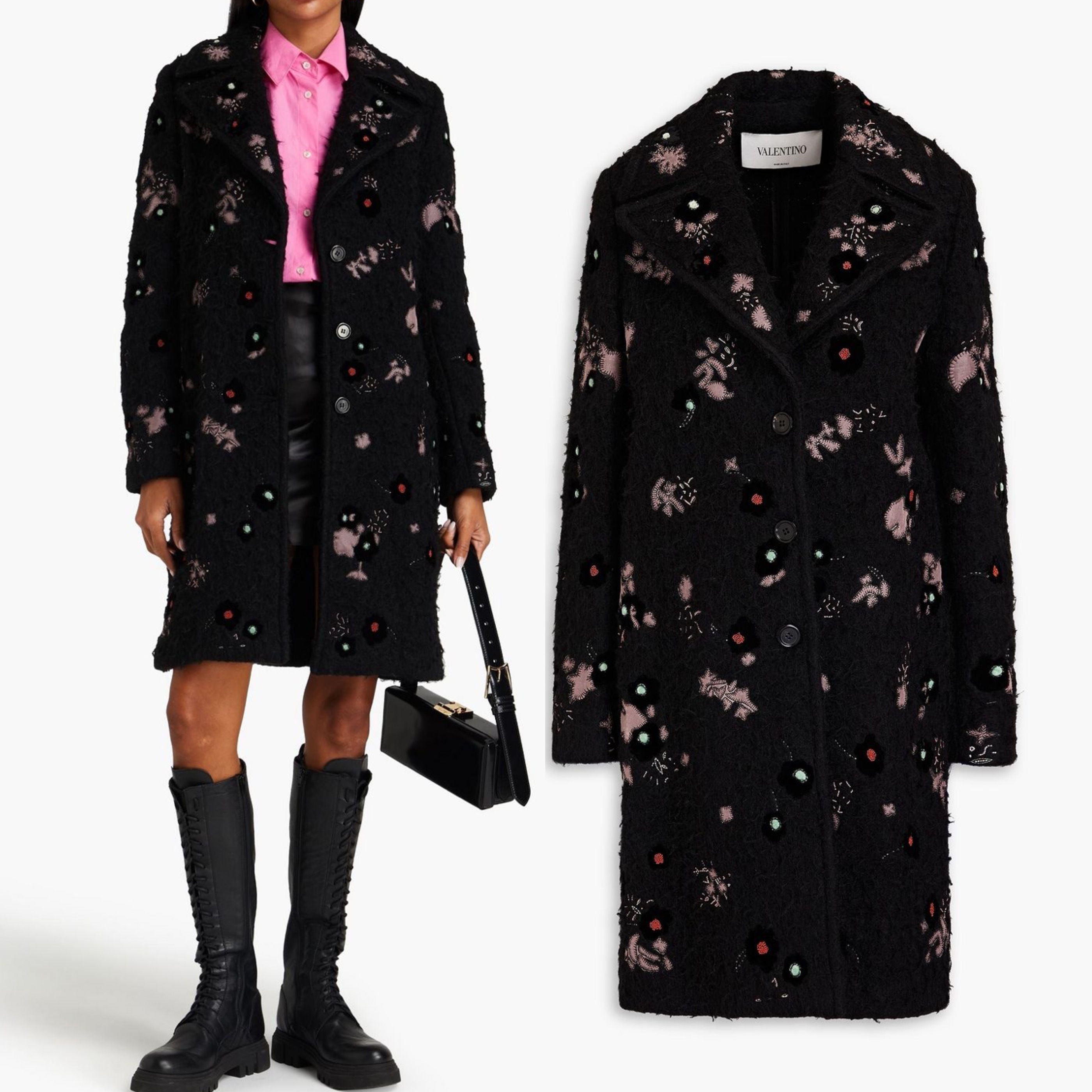 お洒落★VALENTINO GARAVANI ブラッシュドフェルト コート