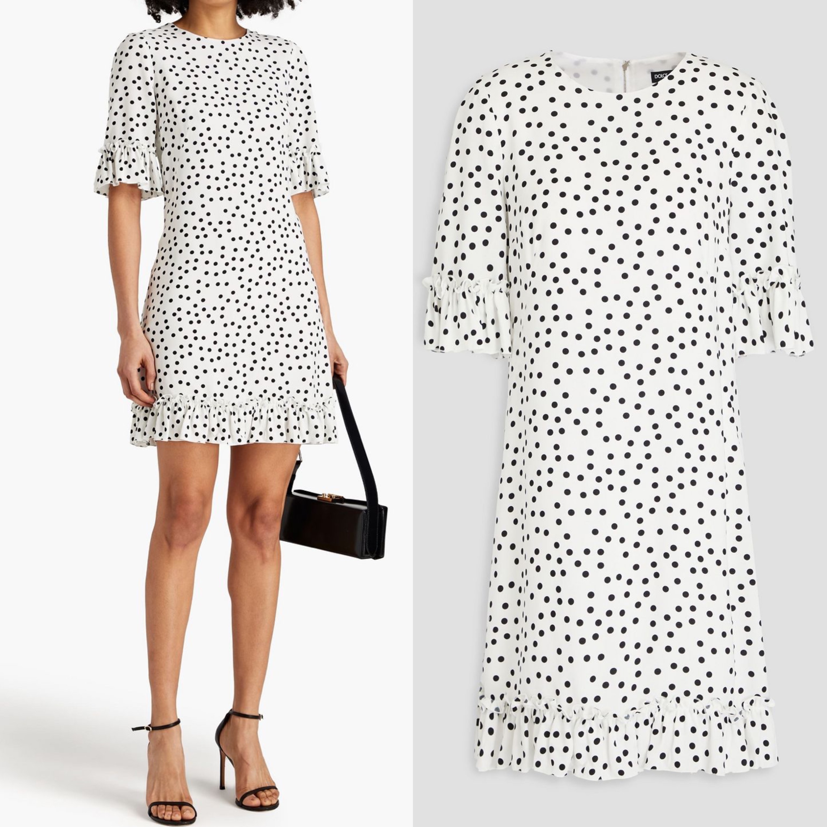 お洒落★DOLCE & GABBANA 水玉 ワンピース パーティドレス