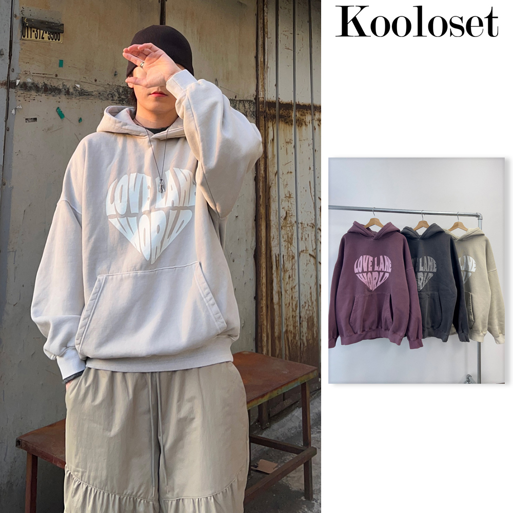 【KOOLOSET】Heart Flame Dying Brushed Hood