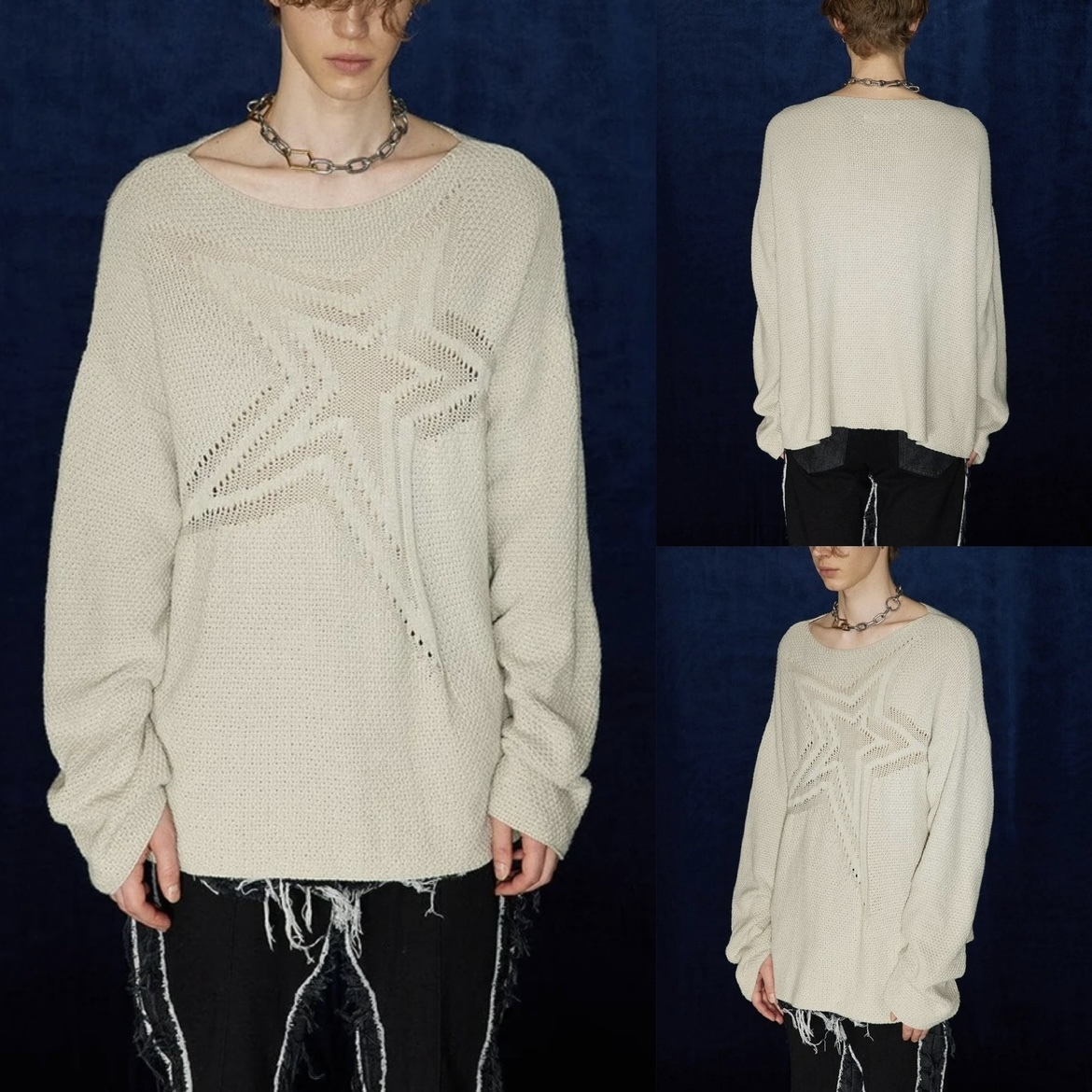 国内で当店のみ DND4DES - Star Cutout Sweater