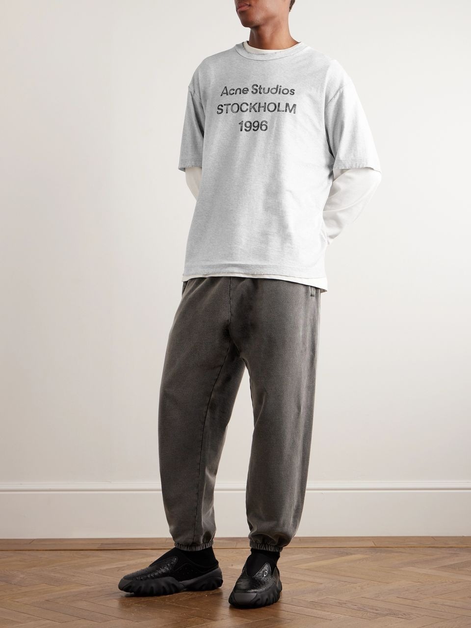 Acne Studios】ロゴ ダメージ加工 ジャージー Tシャツ 関税込
