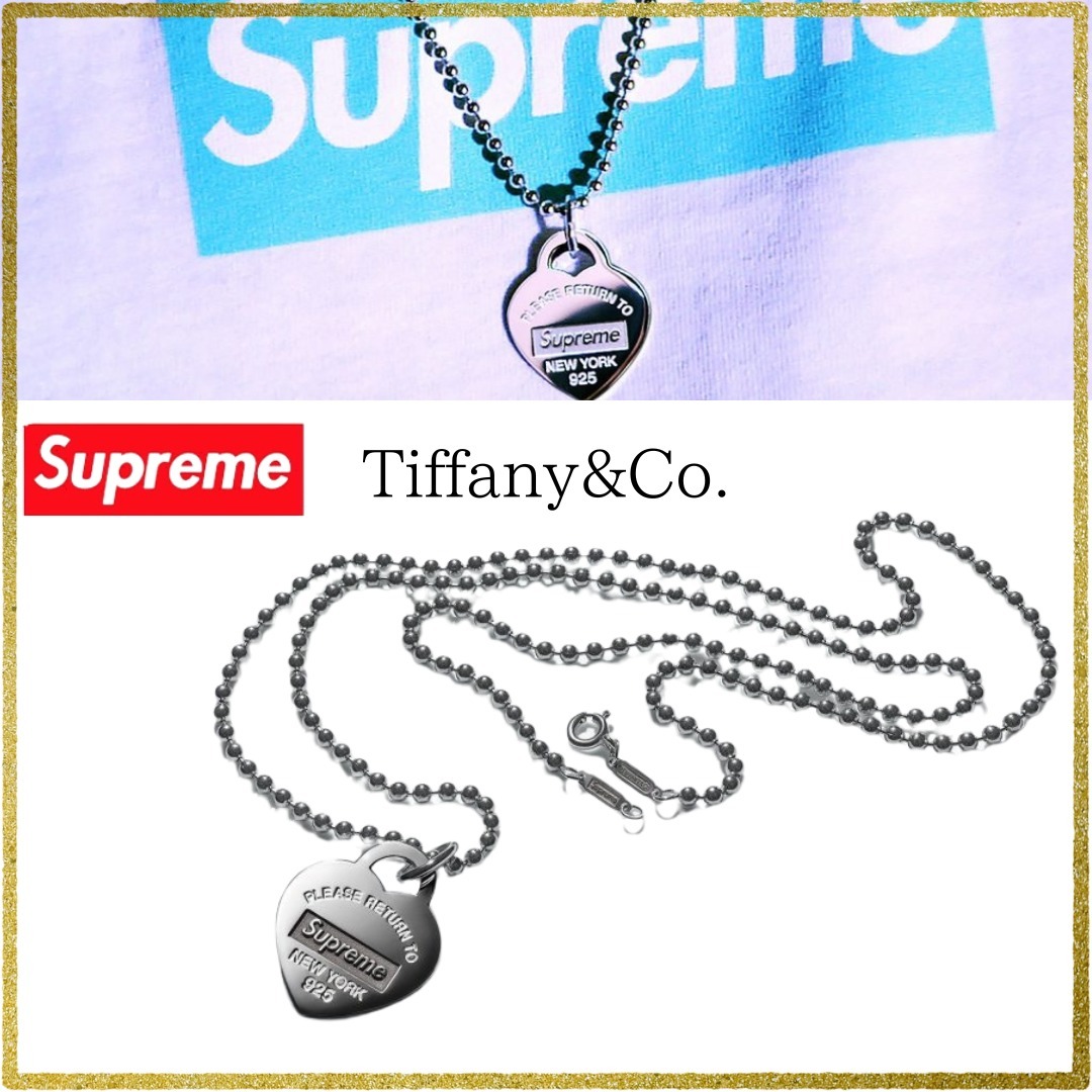 【希少】Supreme × Tiffany & Co. Heart Tag Pendant