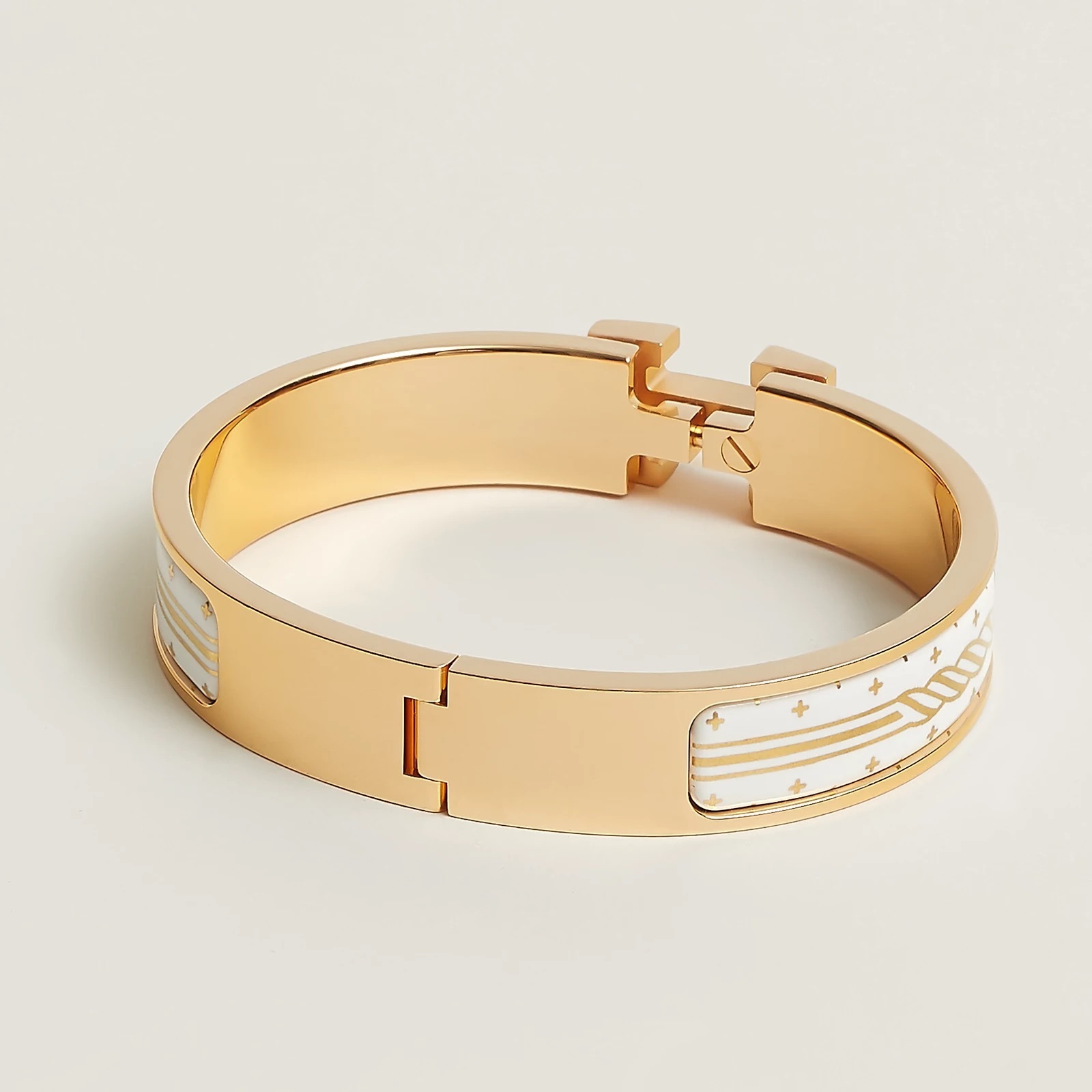 【お洒落デザイン】HERMES 《クリックH》 エナメルブレスレット