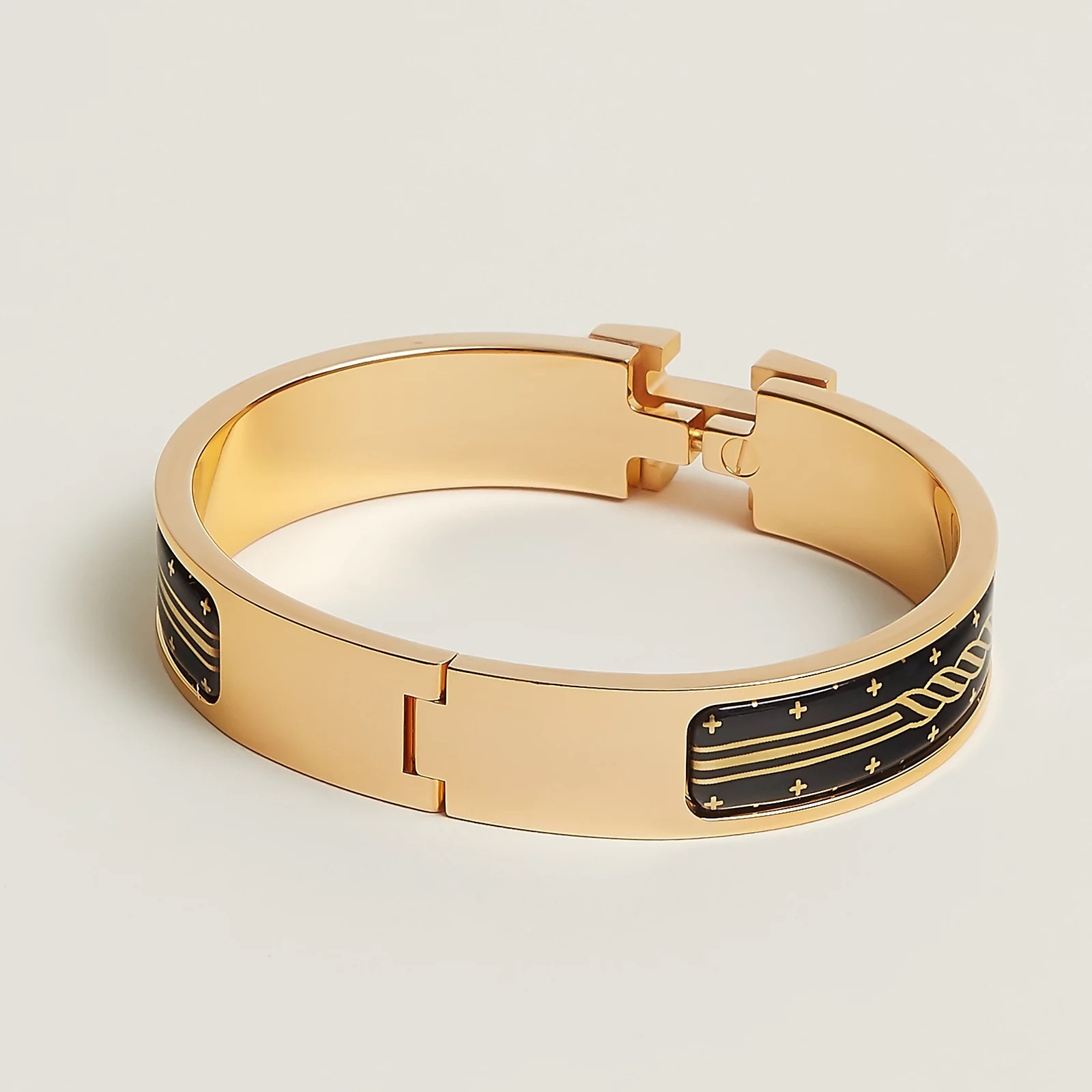 【お洒落デザイン】HERMES 《クリックH》 エナメルブレスレット