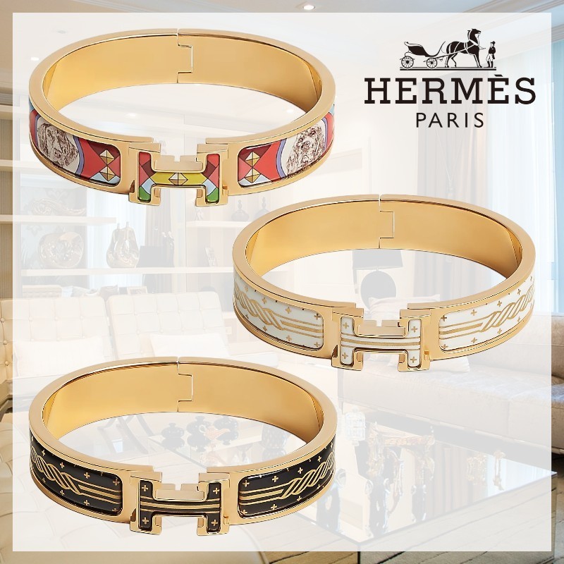 【お洒落デザイン】HERMES 《クリックH》 エナメルブレスレット