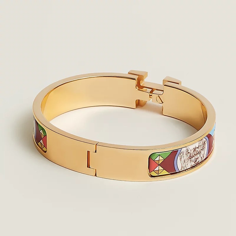 【お洒落デザイン】HERMES 《クリックH》 エナメルブレスレット