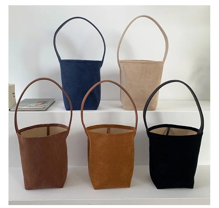韓国デザイン フェイクスエード バケツバッグ ハンドバッグ BAG