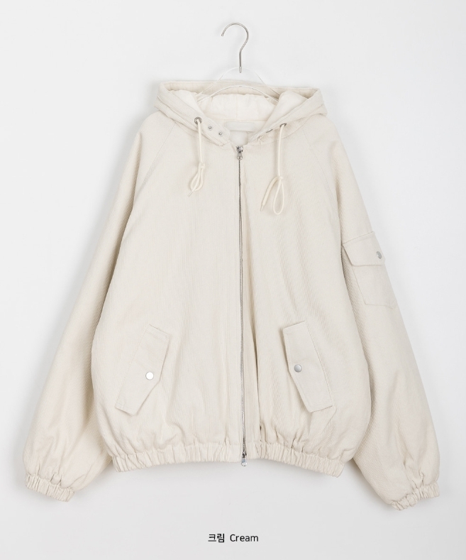 【BAON】[unisex] Fallin Quilted Pocket Corduroy Hood Jumper BAON】[unisex] Fallin Quilted Pocket Corduroy Hood Jumper