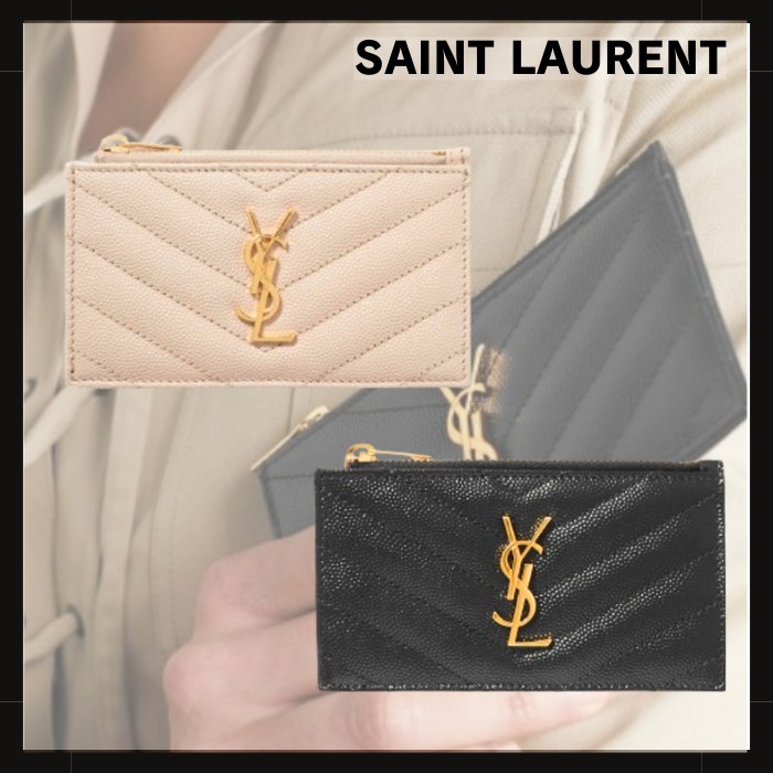 【SAINT LAURENT】ミニ財布☆ キルティング レザー ウォレット