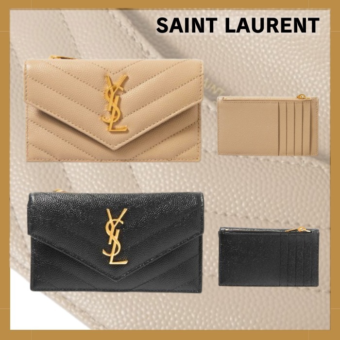 【SAINT LAURENT】Monogramme キルティング レザー ウォレット