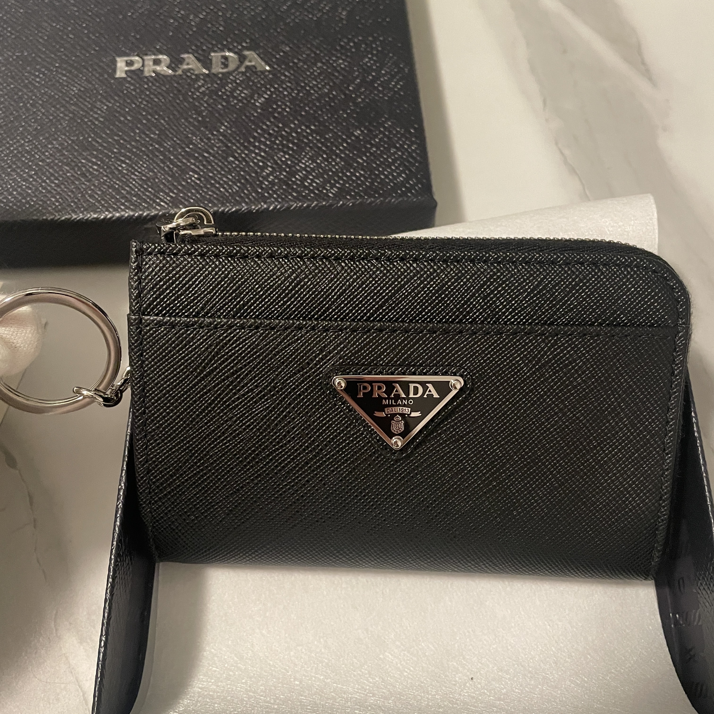 PRADA サフィアーノ コインケース・キーリング付き