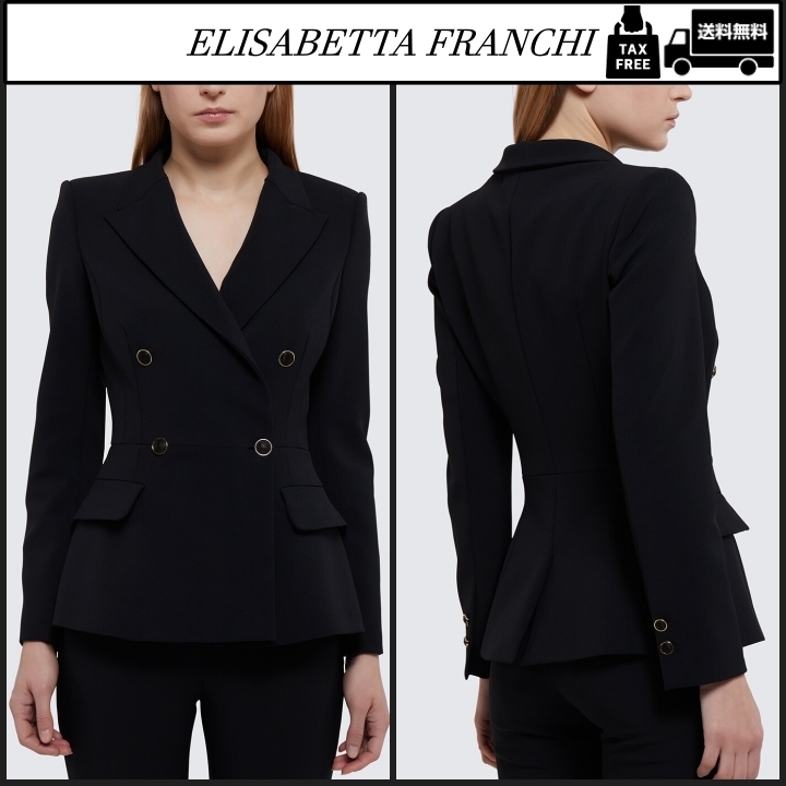 【ELISABETTA FRANCHI】クレープ ダブルジャケット