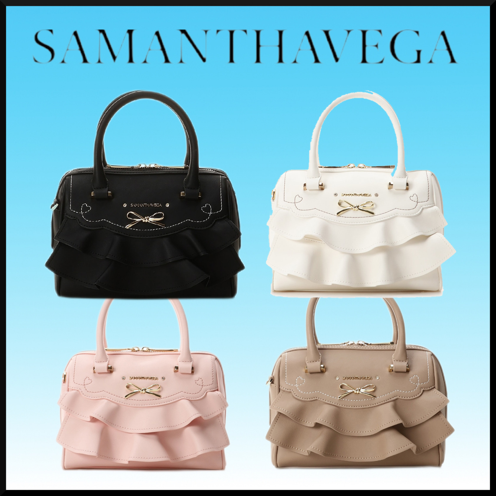 大人気☆SAMANTHAVEGA フリルリボンハンドバッグ 可愛い ギフト