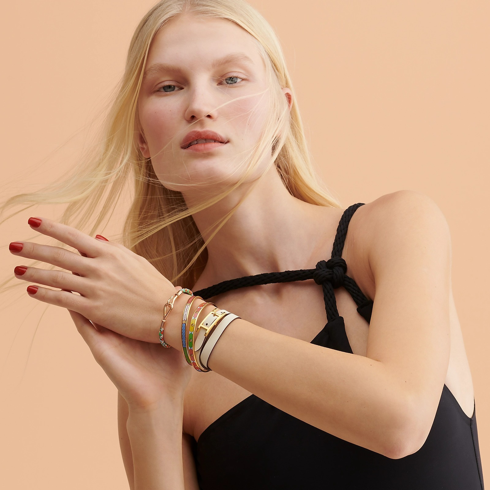 【動くたびに煌めく♪】◆HERMES◆ブレスレット HERMES エルメス クリックH ブレスレット LILAS ピンクゴールド