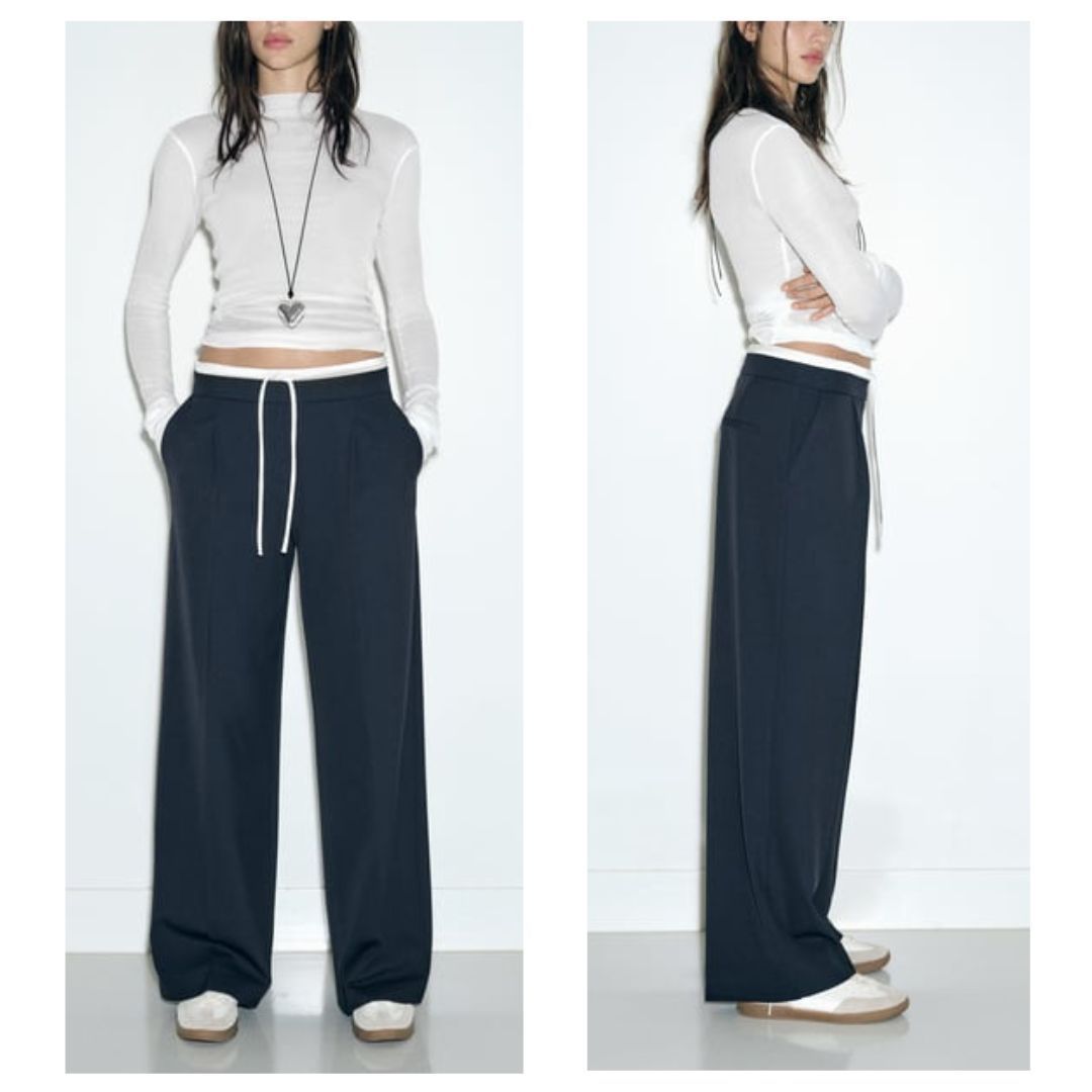 ZARA】コントラスト ボクサー パンツ | 1608/225 (ZARA/パンツ