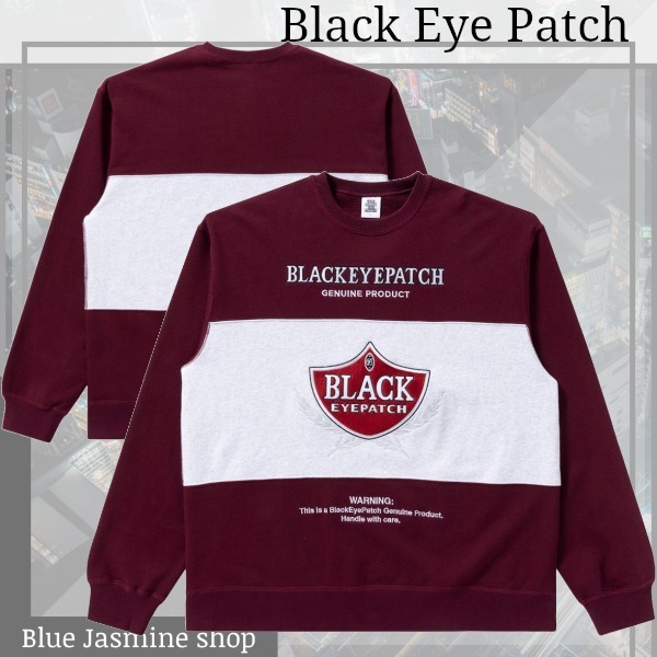 【BlackEyePatch】SWEET CIGAR BORDERED クルースウェット