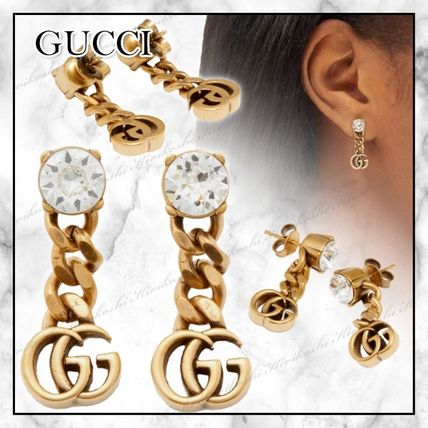 ◇GUCCI 24SS ◇ GGクリスタル ストーンイヤリング / Gold