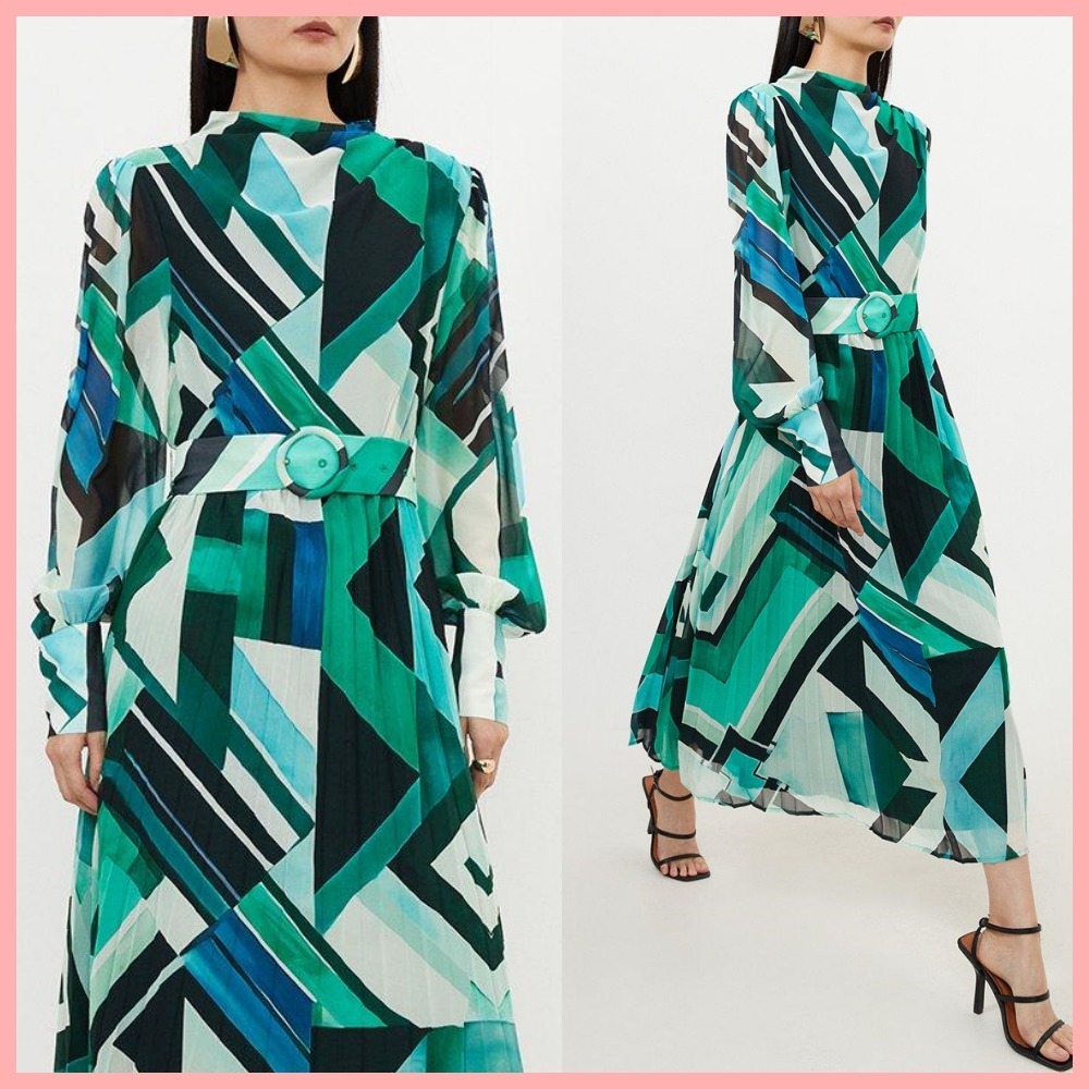 日本未入荷★Karen Millen パフスリーブロングワンピース