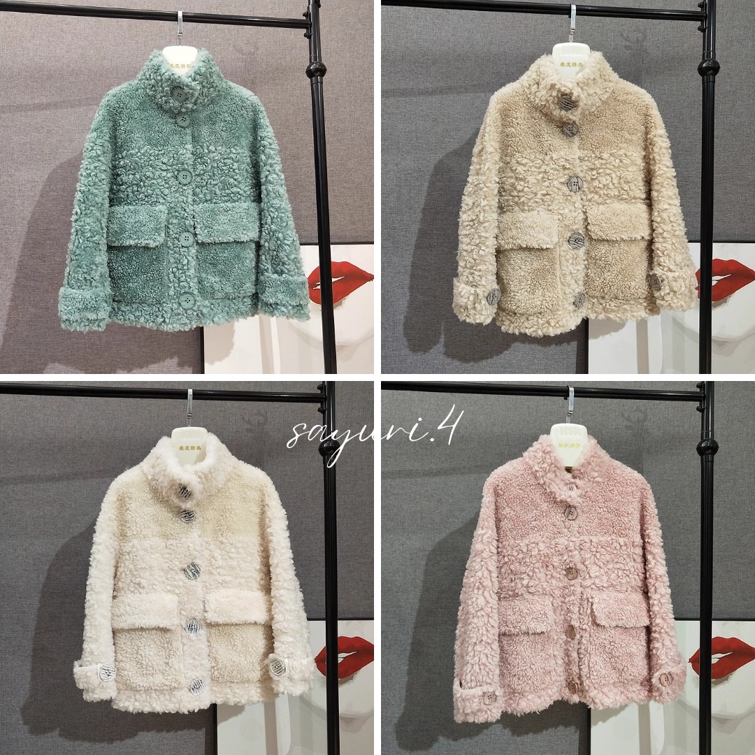★全4色★パステルカラー ボアコート ショート丈 ミドル丈