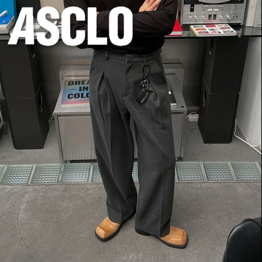 パンツ ASCLO Tune Back Banding Slacks (3color)