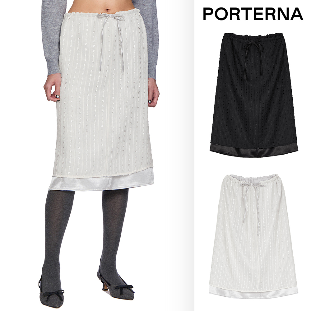 【PORTERNA】Cecil mid-length skirt