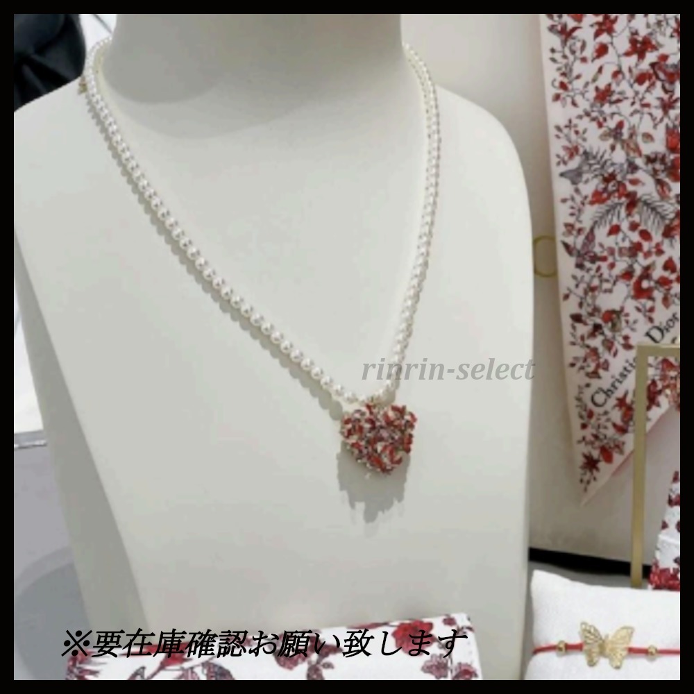 ハート&蝶モチーフ♡【Dior】Papillonsネックレス♪