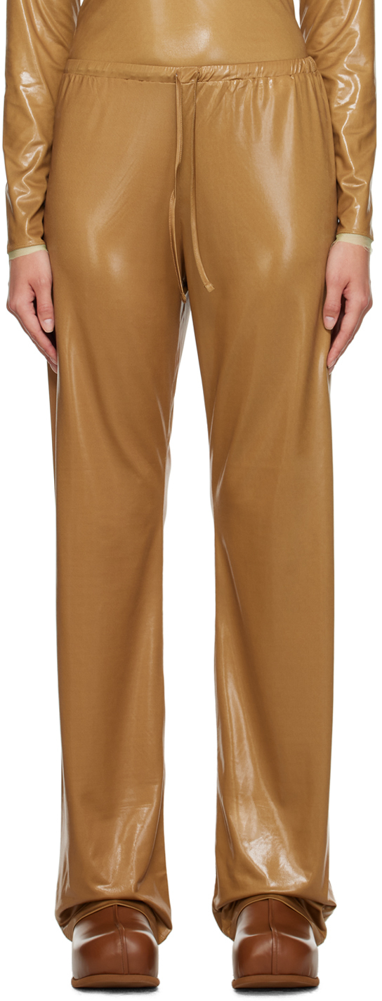 【関税込み】Dries Van Noten タン シャイニー ラウンジパンツ