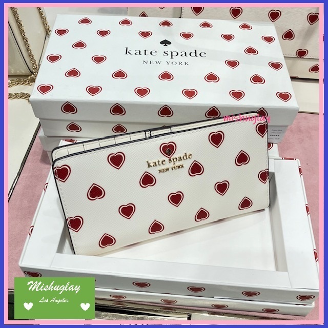 【kate spade】Madison Heartfelt♥ BOX付*スリム長財布