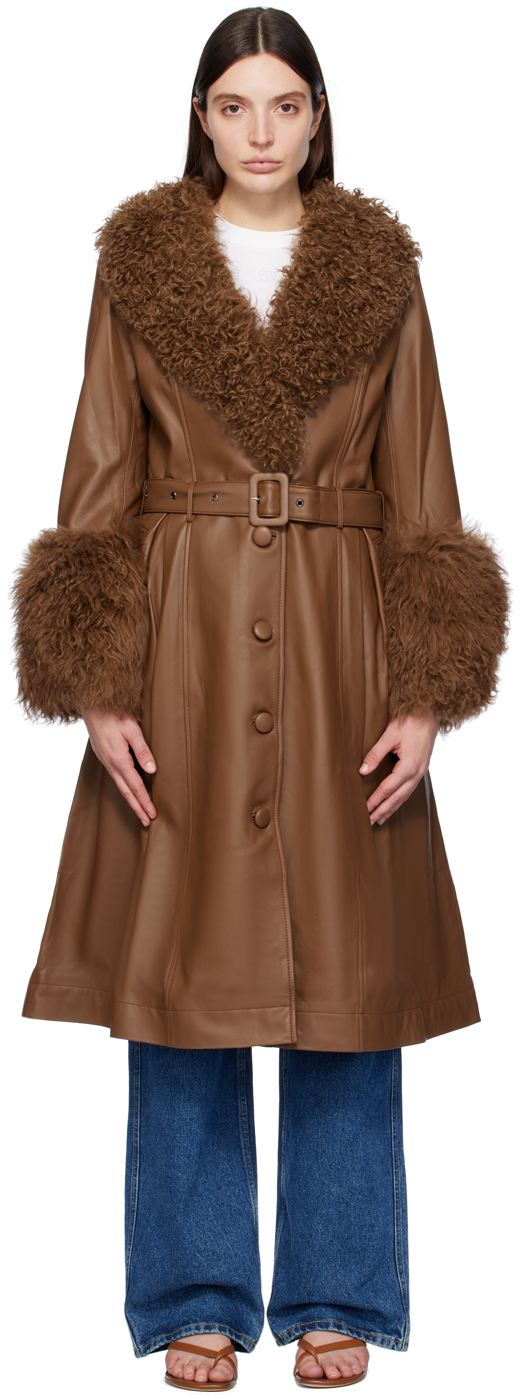 【関税込み】Saks Potts ブラウン Foxy シアリングコート