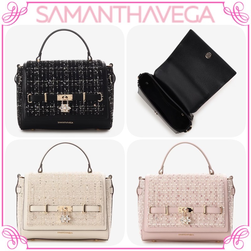 大人気!! SAMANTHAVEGA ツイードベルトビジューショルダーバッグ