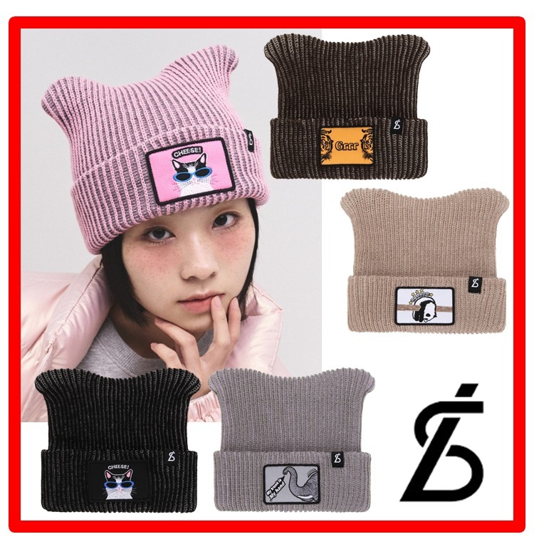 ☆韓国の人気☆【BLACK SANDS】☆ANIMAL WAPPEN BEANI.E☆