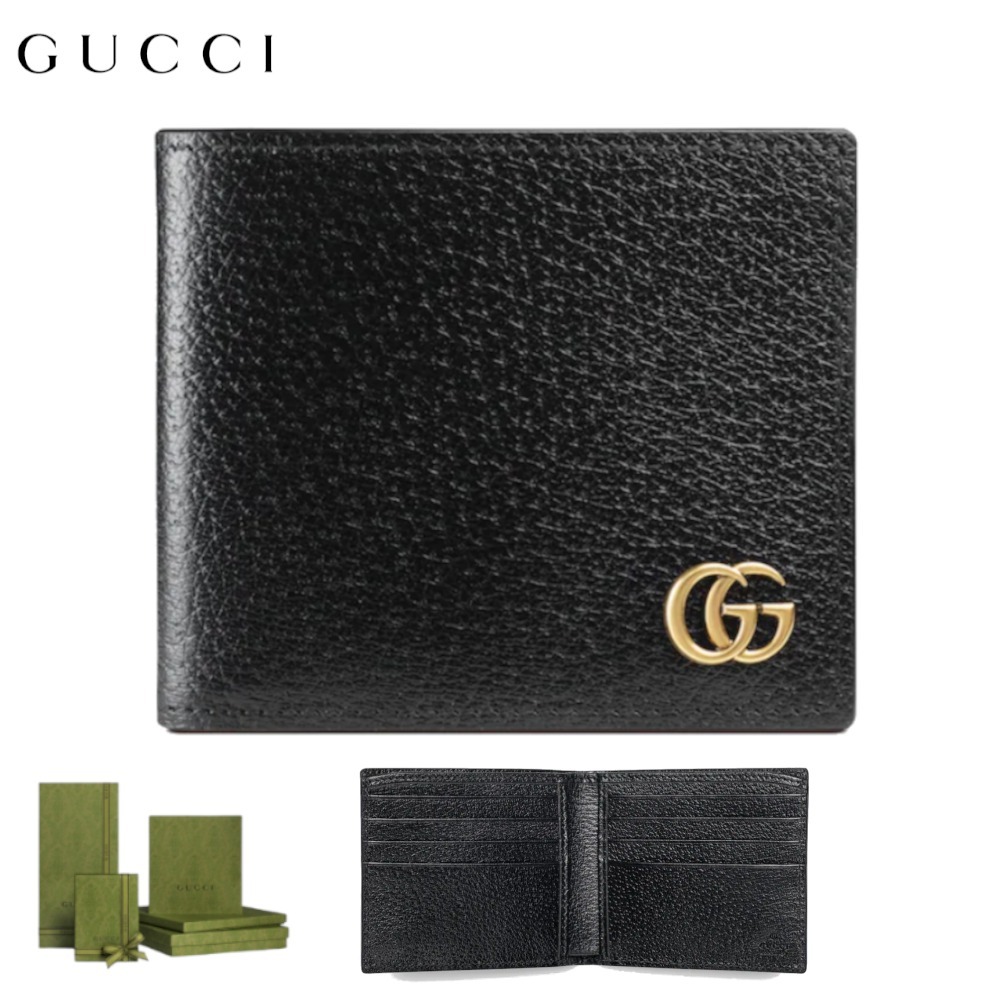【GUCCI】〔GGマーモント〕 二つ折り レザーウォレット
