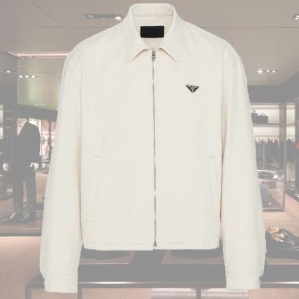 注目 PRADA◆パナマコットン ブルゾン ジャケット ジップアップ 注目 PRADA◇パナマコットン ブルゾン ジャケット ジップアップ