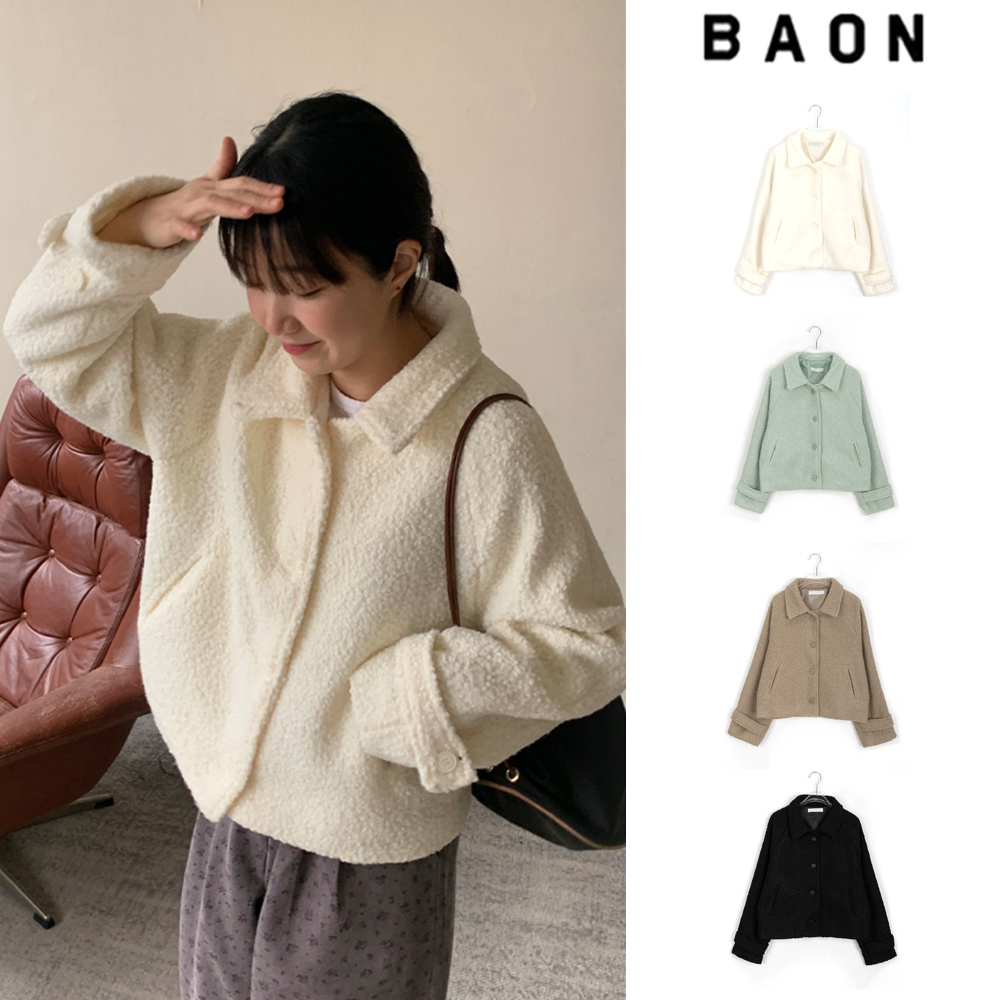 【BAON】Morio Boucle Collar Short Jacket
