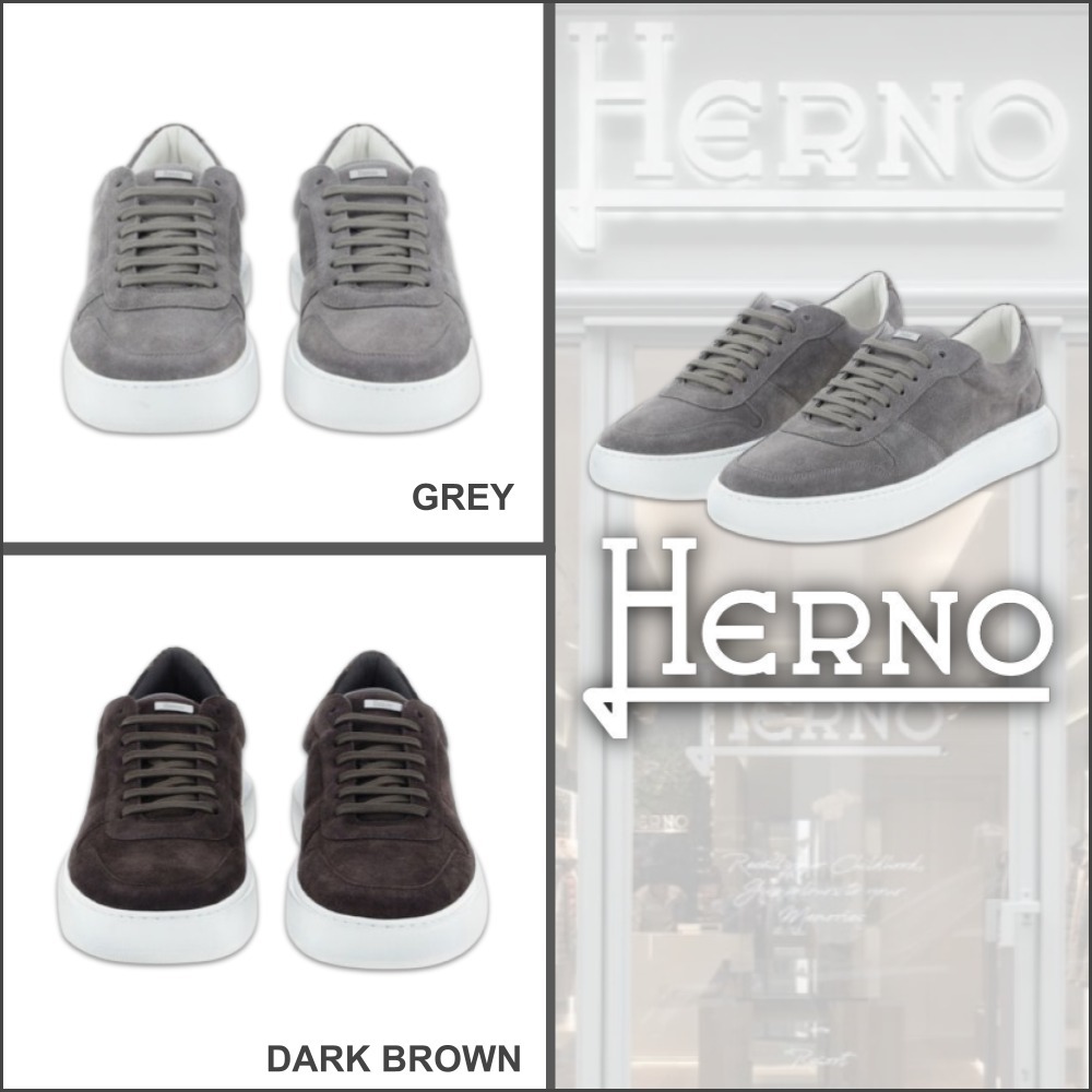 【HERNO】ヘルノ スニーカー スエード レザー モノグラム