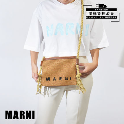 MARNI Shoulder Bags Unisex Bi-color Leather Shoulder Bags