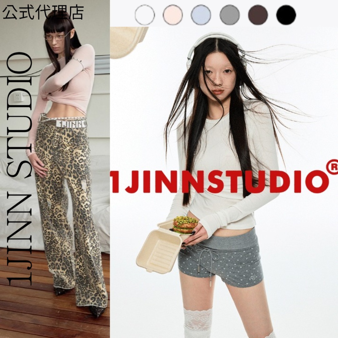 【1JINN STUDIO】ベーシック ラウンドネック ホットダイヤT 6色