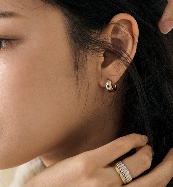 LOVEMBER★silver 925 Essential Hoopsツートンフープイヤリング