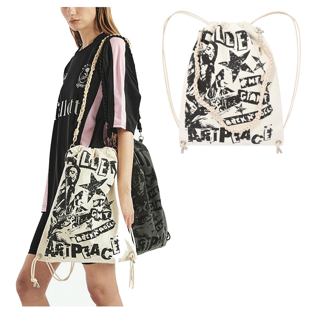 ショルダーバッグ Fallett ROCK BAND ROPE GYM SACK 4MS037