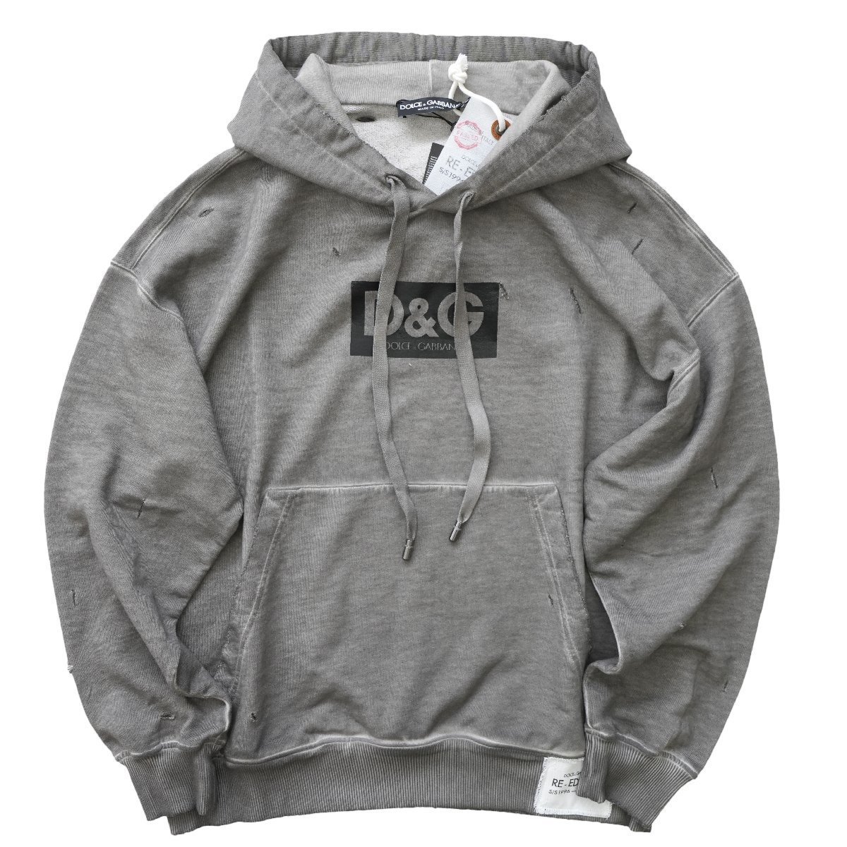 DOLCE&GABBANA D&G ロゴ クラッシュ 味出し スウェット パーカー