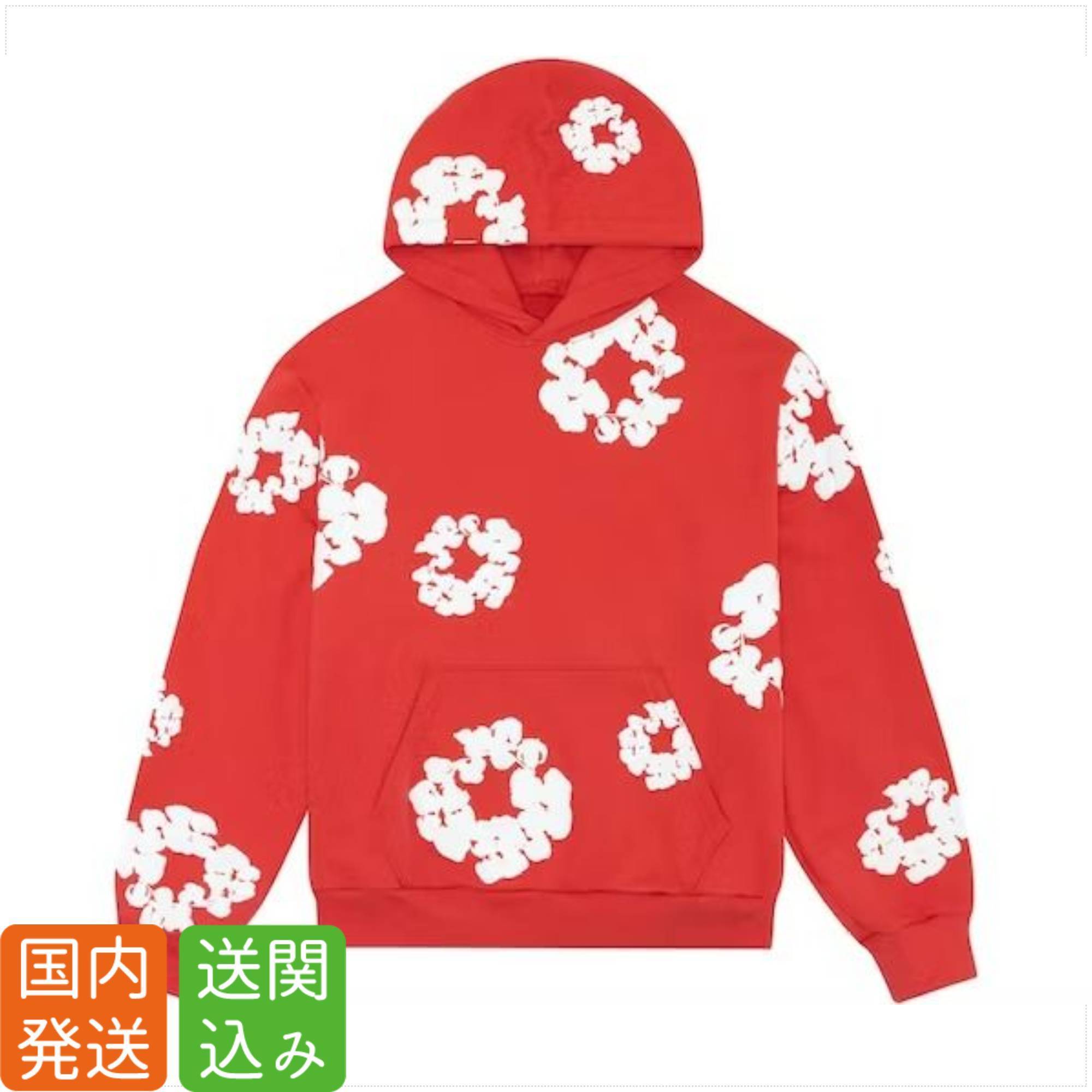 Denim Tears★フラワーパーカー フーディ Red 送関込み