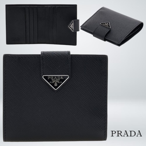 PRADA プラダ プラダ 二つ折り財布 レディース ブラック 財布